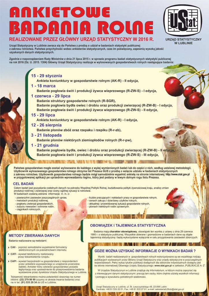 Miniaturka artykułu Informacja o badaniach statystycznych z zakresu rolnictwa